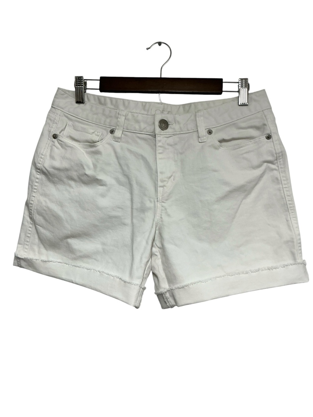 LOFT White Rolled-Hem Cotton Denim‎ Shorts